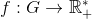 f:G\to\mathbb{R}^*_+