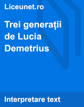 Encouragement traitor buyer Trei generatii de Lucia Demetrius | Liceunet.ro
