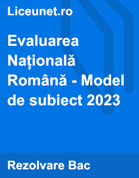 Evaluarea Nationala Romana - Model De Subiect 2023 | Liceunet.ro